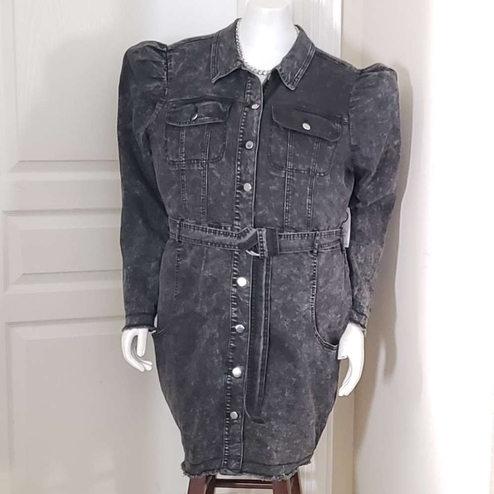 NWT Puff Sleeve Denim Dress